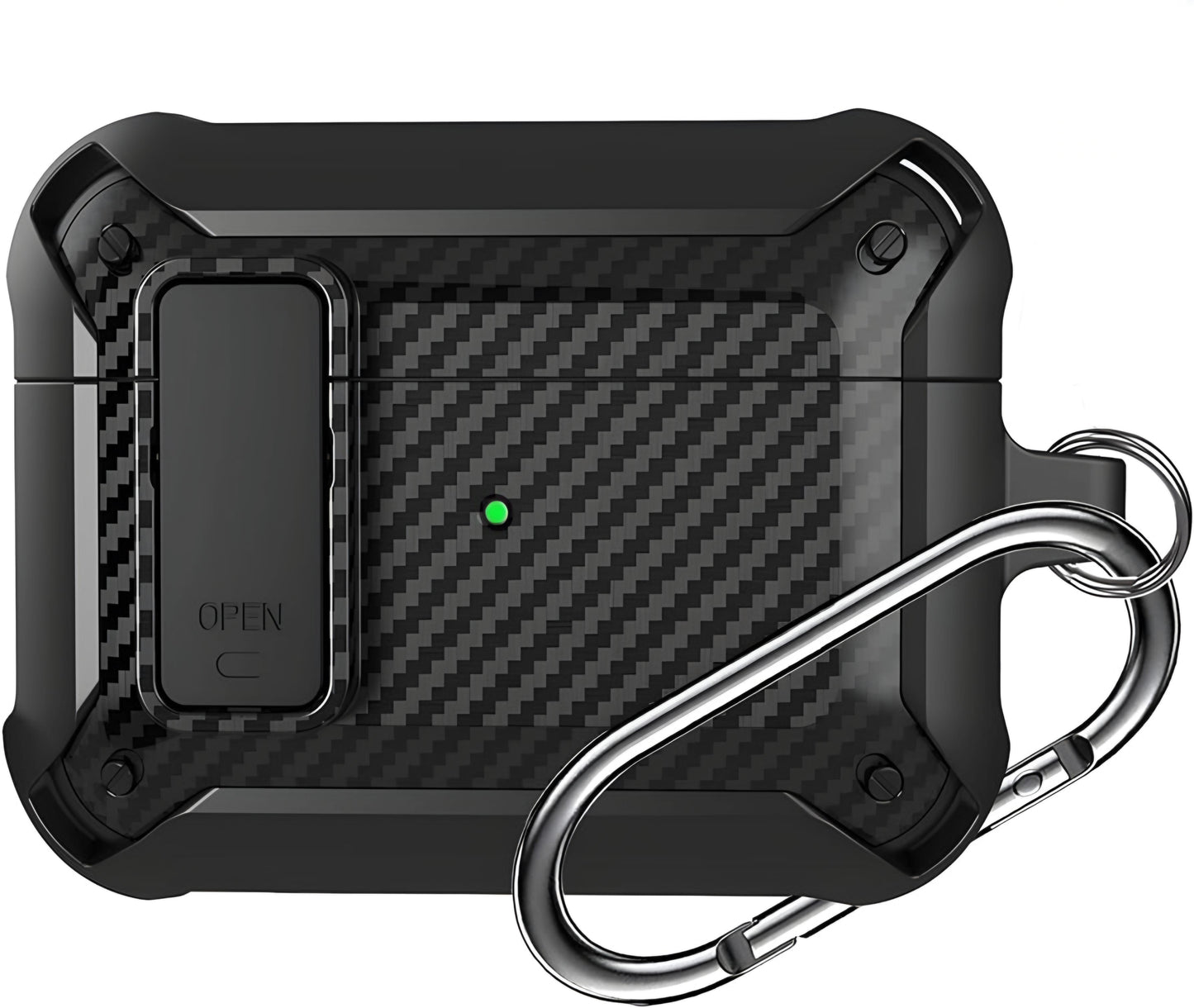 Carbon Fibre Case with Lock Button for Airpods Pro (Gen 1)