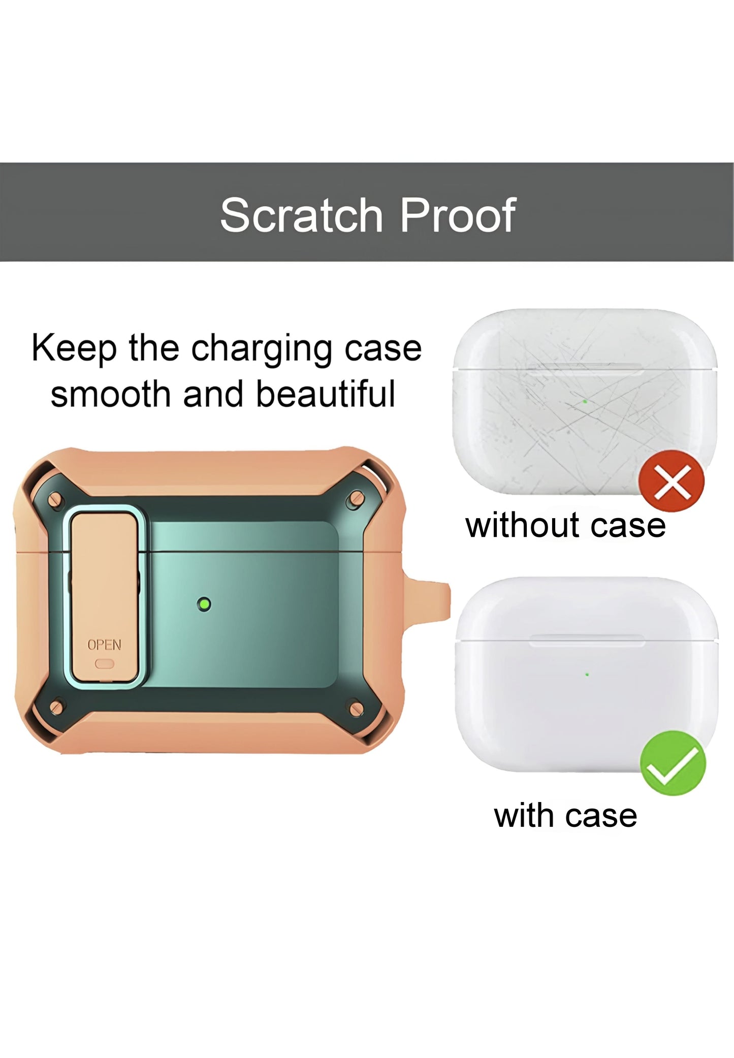 AirPods 1/2/Pro Armour Case with Lock Button